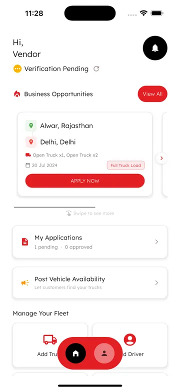 Vega vendor home: business opportunities, applications and fleet
